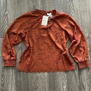 Bohme Burnt Orange Lace Top